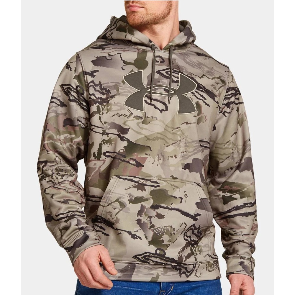 Under Armour Ridge Reaper Barren Camo Hunting Hoodie L Green Pullover Outdoor
